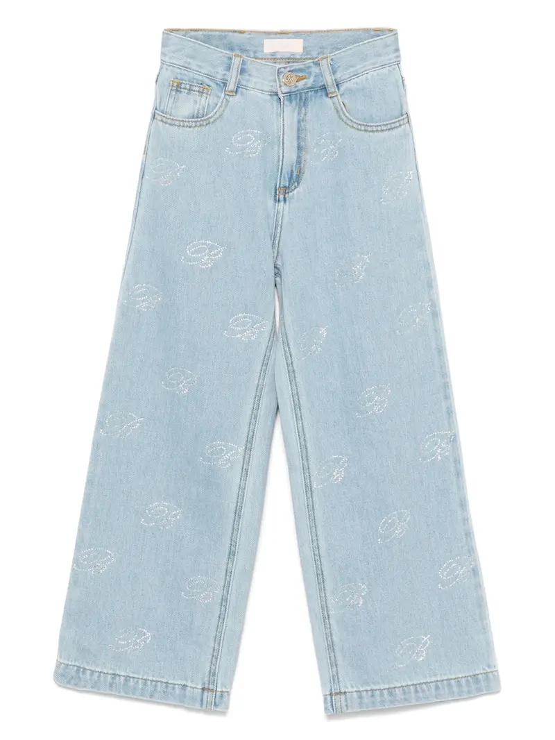 JEANS CON LOGO BRILLANTINATO MISS BLUMARINE