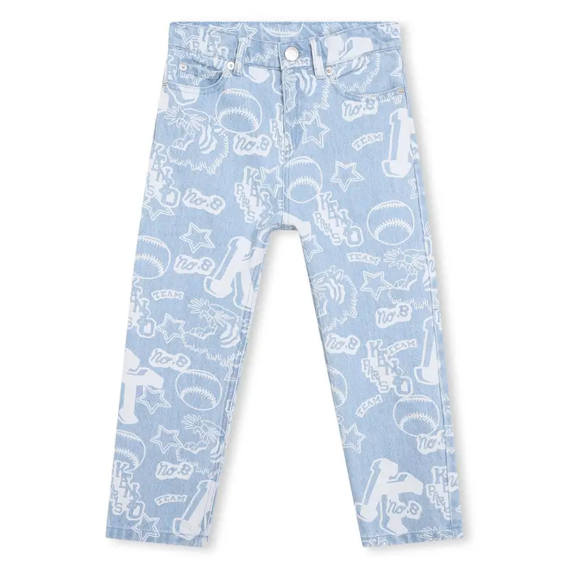 Jeans dritti con stampa grafica