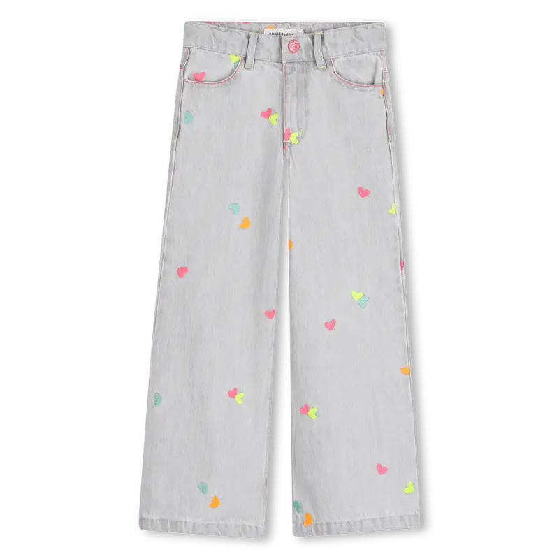 JEANS GRIGIO CON CUORI FLUO BILLIEBLUSH