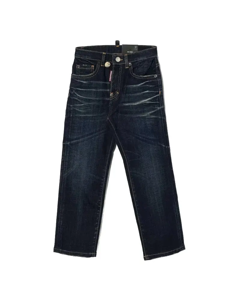 JEANS IN DENIM BLU SCURO CON EFFETTO SFUMATO DSQUARED2
