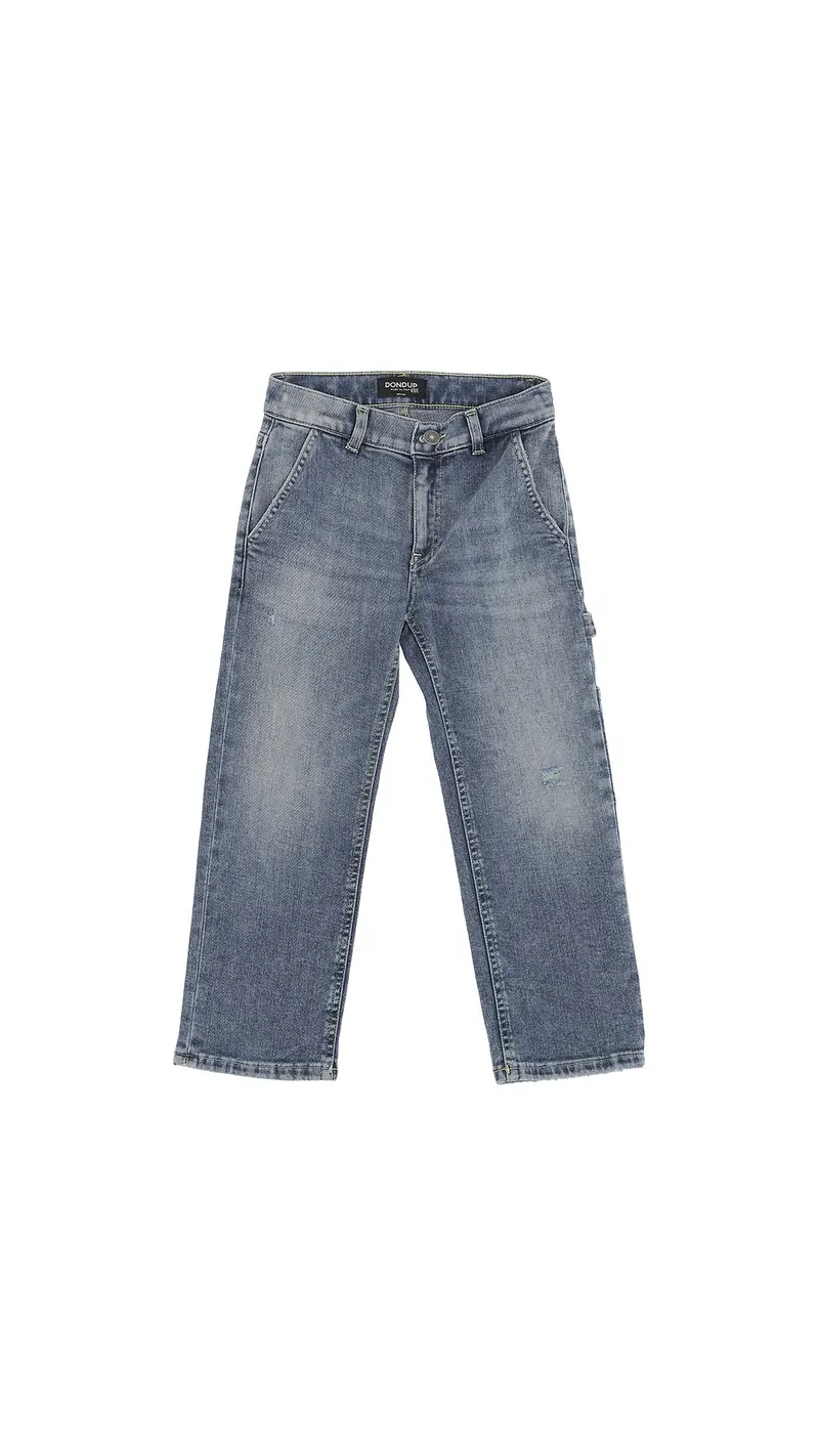 JEANS IN DENIM CON MINITASCHINO SULLA GAMBA DONDUP