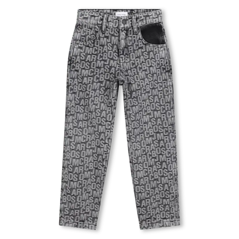JEANS IN DENIM NERO LOGATO MARC JACOBS