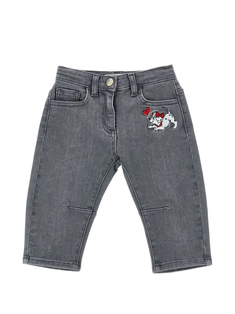 Jeans per neonata Monnalisa con ricamo
