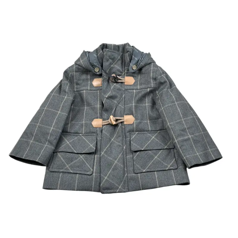 Jeckerson Cappotto tinta unita Cn Cappuccio Grigio per Neonato