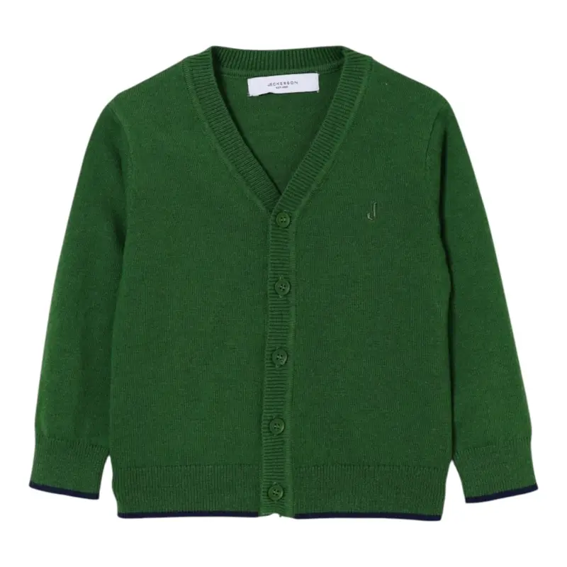Jeckerson Cardigan tinta unita Verde per Bambino