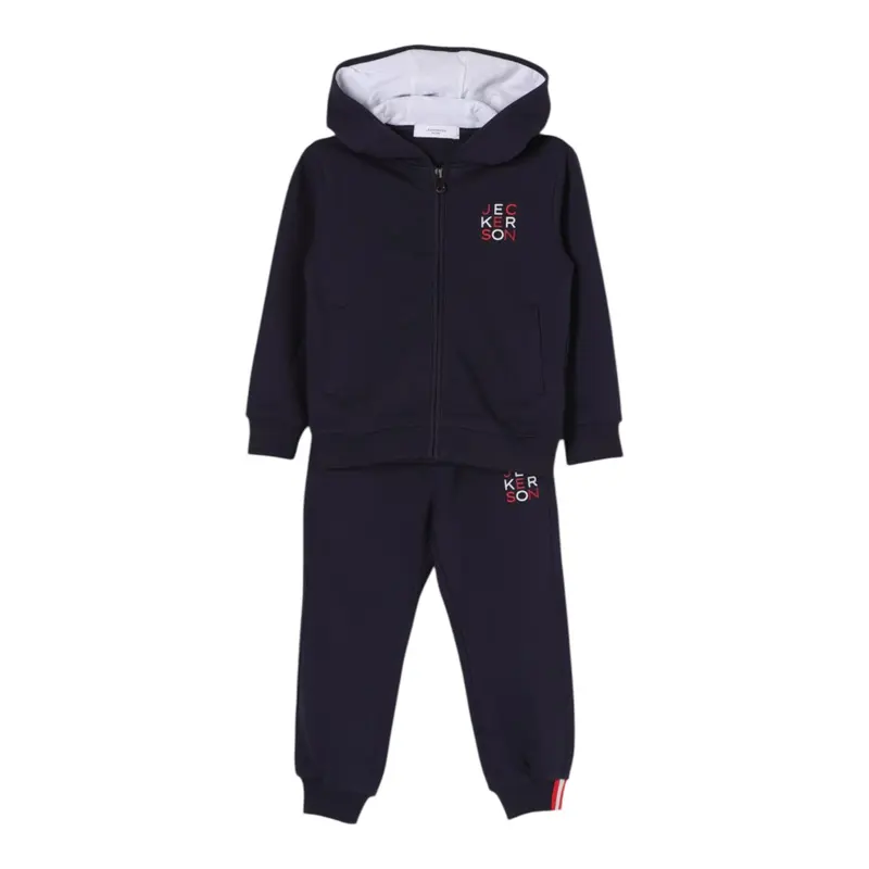Jeckerson Completo 2 Pezzi Felpa-Pantalone tinta unita Blu per Neonato