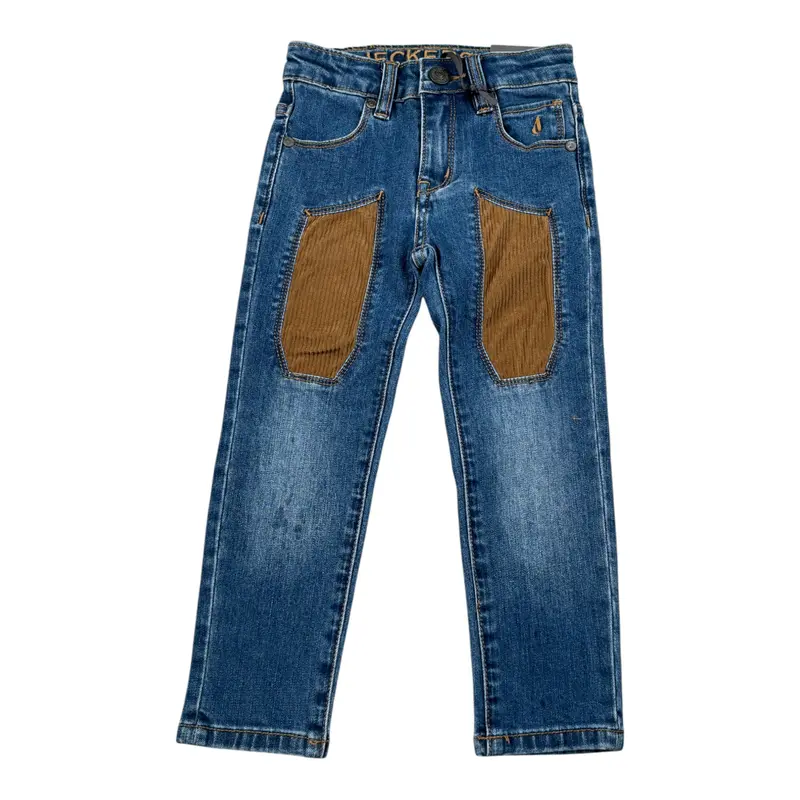 Jeckerson Jeans tinta unita con Toppe Blu per Neonato