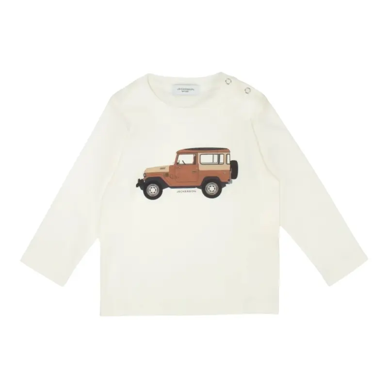 Jeckerson Shirt Girocollo tinta unita con Stampa Bianco per Bambino
