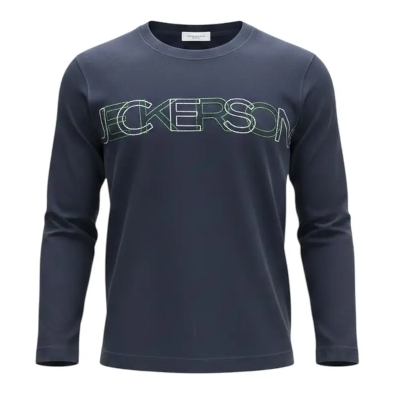Jeckerson Shirt Girocollo tinta unita con Stampa Blu per Neonato