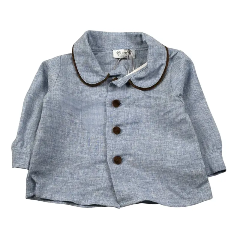 Jesurum Camicia Manica Lunga tinta unita Azzurro per Neonato