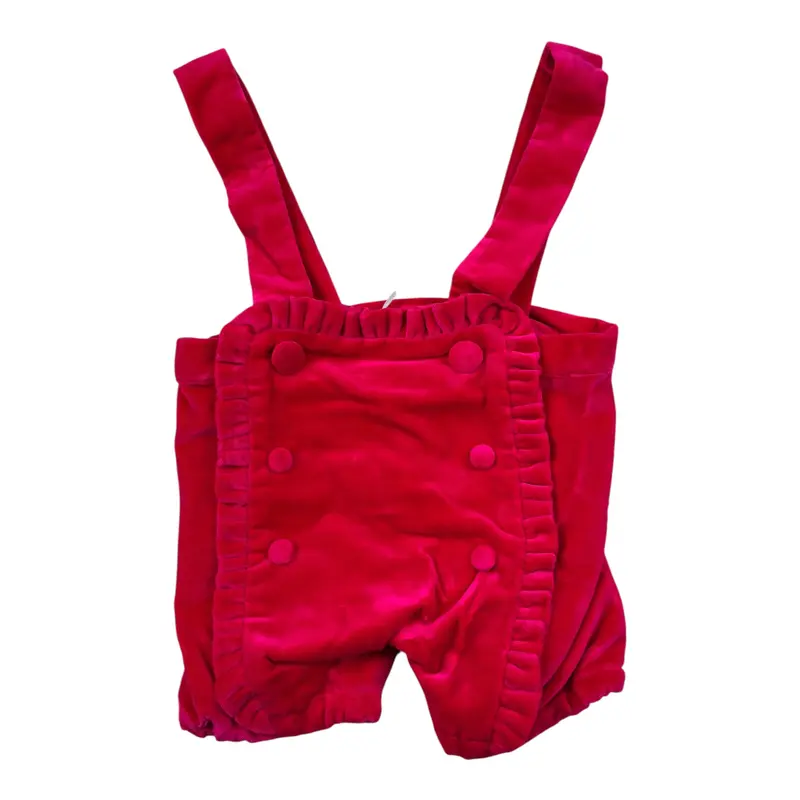 Jesvrvm Salopette tinta unita In Velluto Fuxia per Neonata