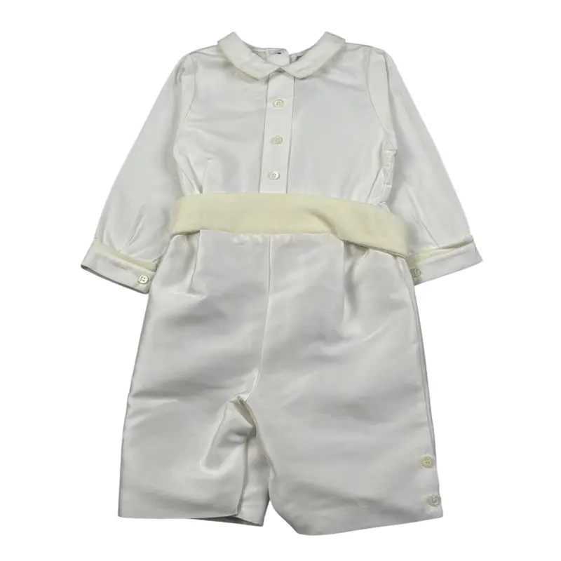 Jesvrvm Tutina Elegante tinta unita Manica Lunga Bianco per Neonato