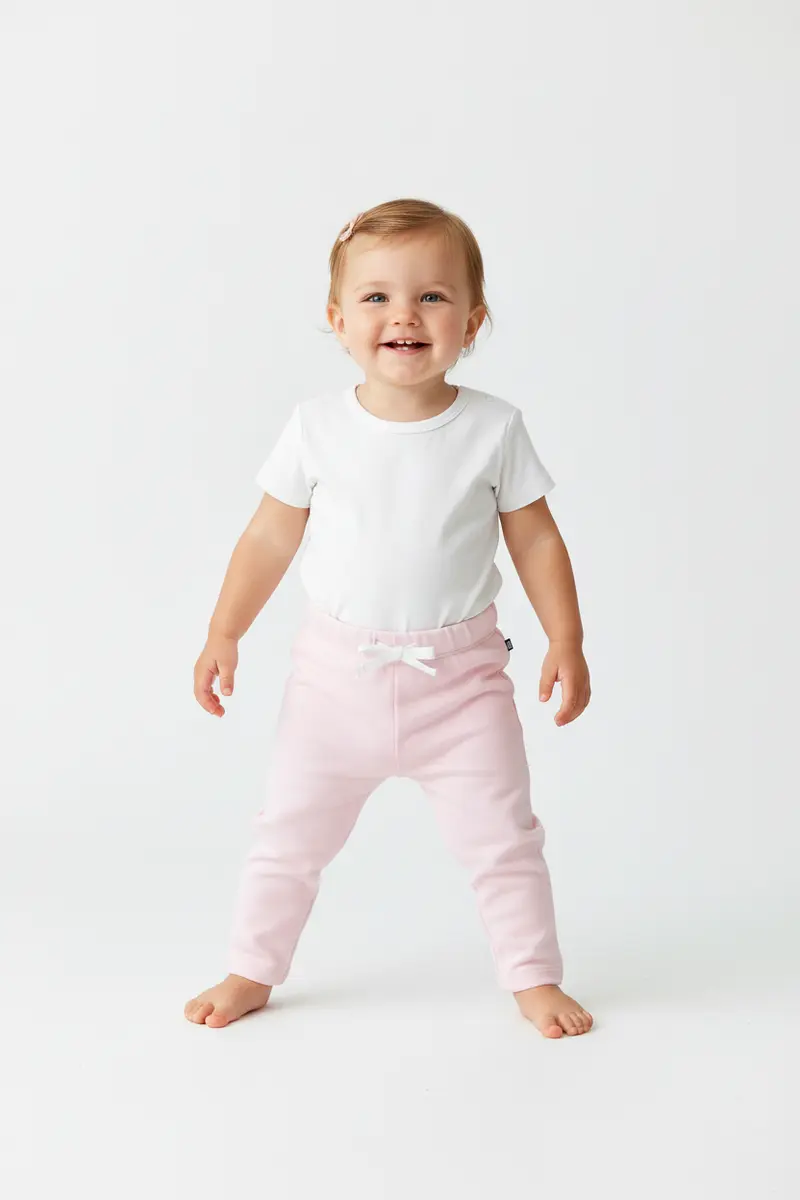 Joggers in cotone tinta unita neonato