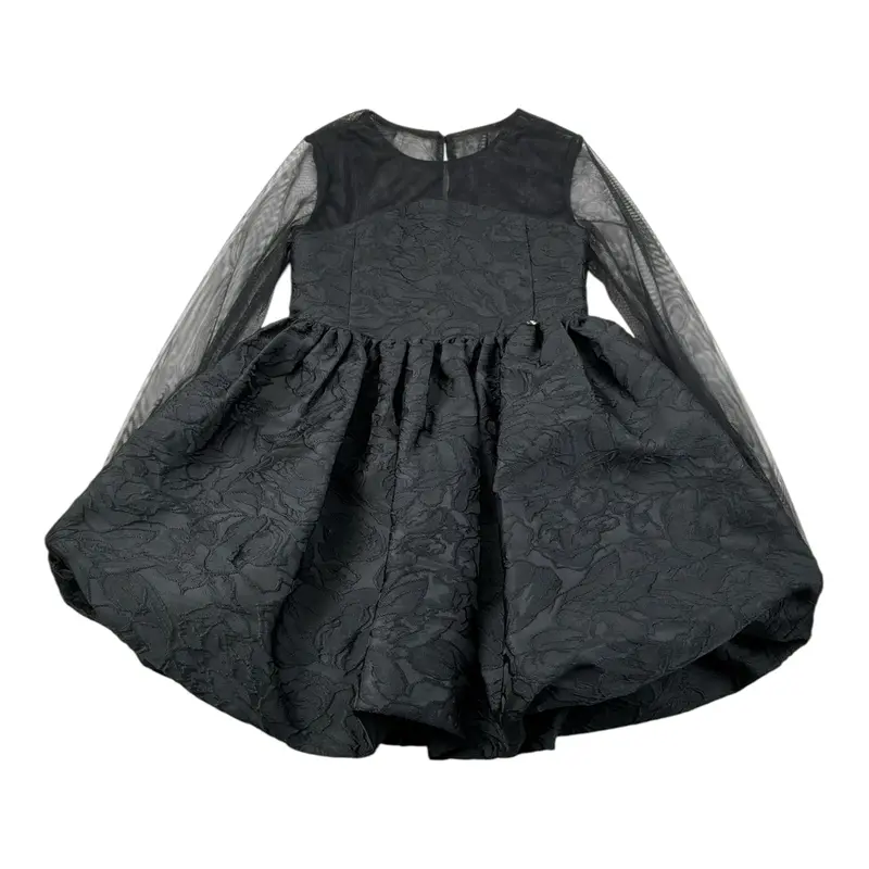 John Richmond Abito tinta unita con Trasparenze Nero per Bambina