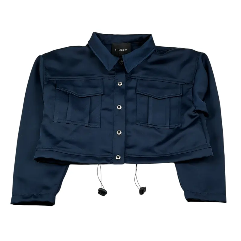John Richmond Camicia tinta unita con Elastico Blu per Bambina