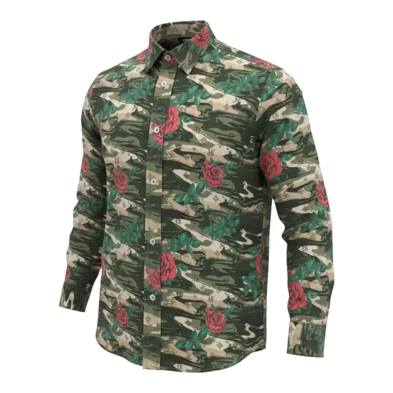 John Richmond Camicia tinta unita con Fantasia Verde per Bambino