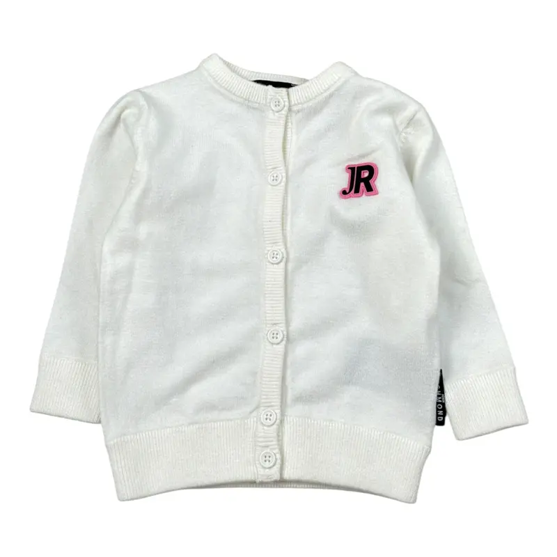 John Richmond Cardigan tinta unita con Logo Bianco per Neonata