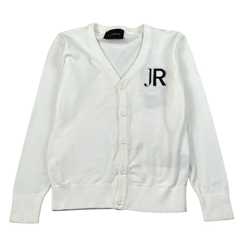John Richmond Cardigan tinta unita con Stampa Bianco per Bambino