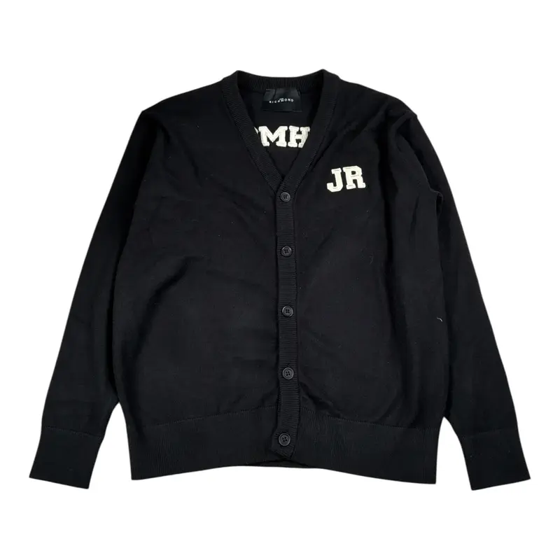 John Richmond Cardigan tinta unita con Stampa Nero per Bambino