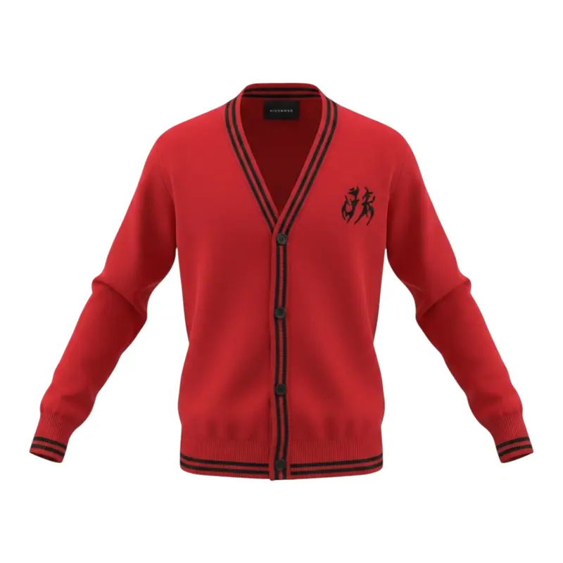 John Richmond Cardigan tinta unita con Stampa Rosso per Bambino