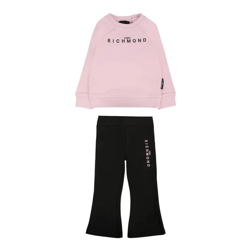 John Richmond Completo 2 Pezzi Felpa-Leggins Rosa/Nero per Bambina