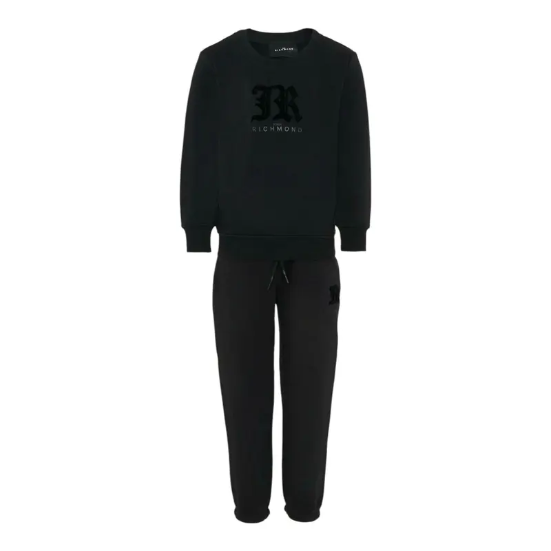 John Richmond Completo 2 Pezzi Felpa-Pantalone tinta unita Nero per Neonato
