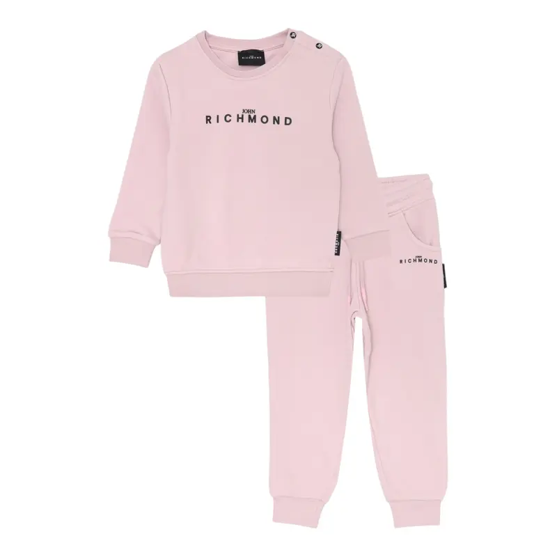 John Richmond Completo 2 Pezzi Felpa-Pantalone tinta unita Rosa per Neonata