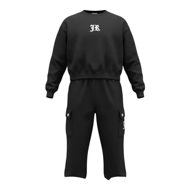 John Richmond Completo 2Pz Felpa-Pantalone Nero per Bambino
