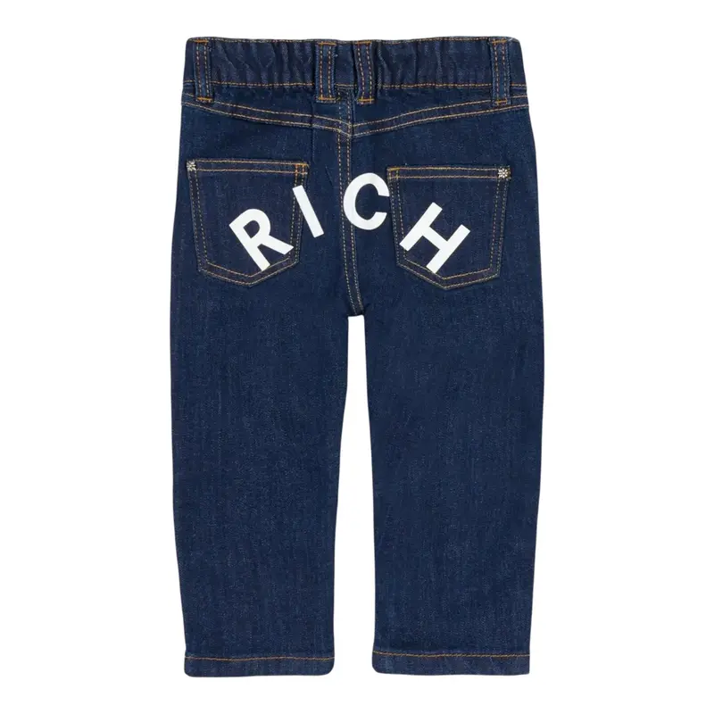 John Richmond Jeans tinta unita con Elastico In Vita Blu per Neonata
