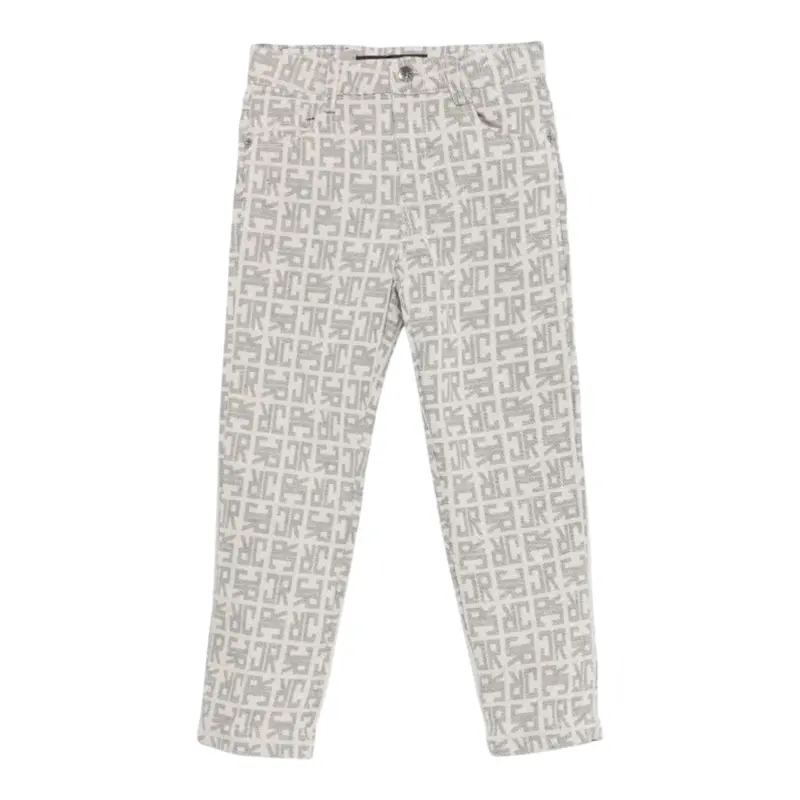 John Richmond Jeans tinta unita con Stape Logo Grigio per Bambino