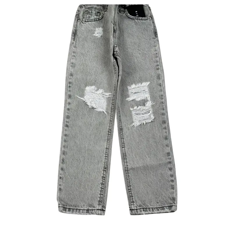John Richmond Jeans tinta unita con Strappi Grigio per Bambino
