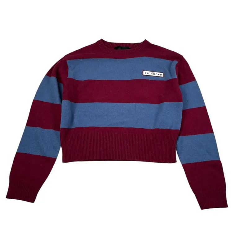 John Richmond Maglia Bicolore con Fantasia A Righe Rosso/Azzurro per Bambina