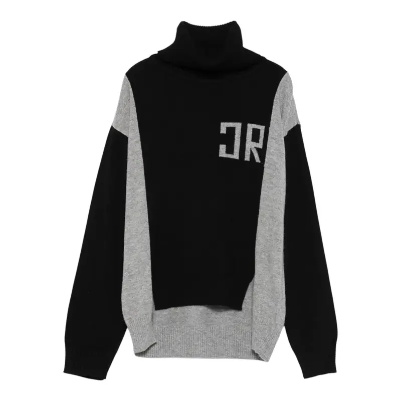 John Richmond Maglia Bicolore con Logo Nero/Grigio per Neonato