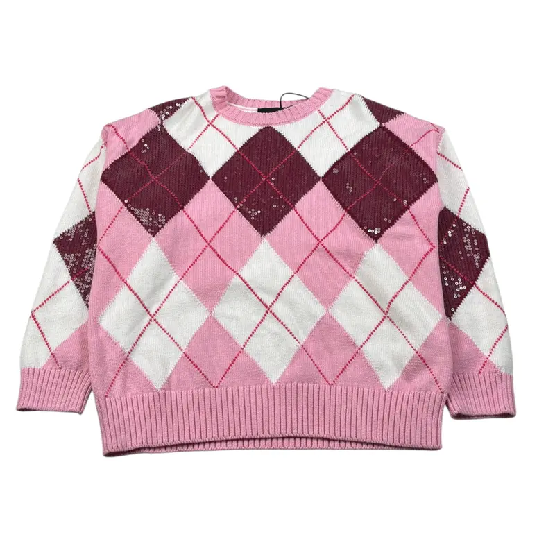 John Richmond Maglia Girocollo Bicolore Rosa/Bianco per Bambina