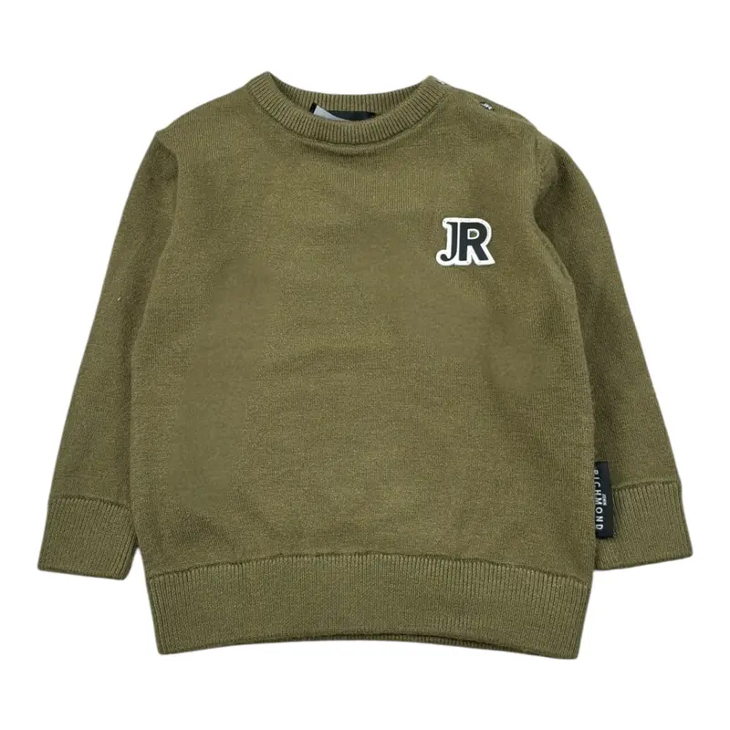 John Richmond Maglia Girocollo tinta unita con Stampa Verde per Neonato