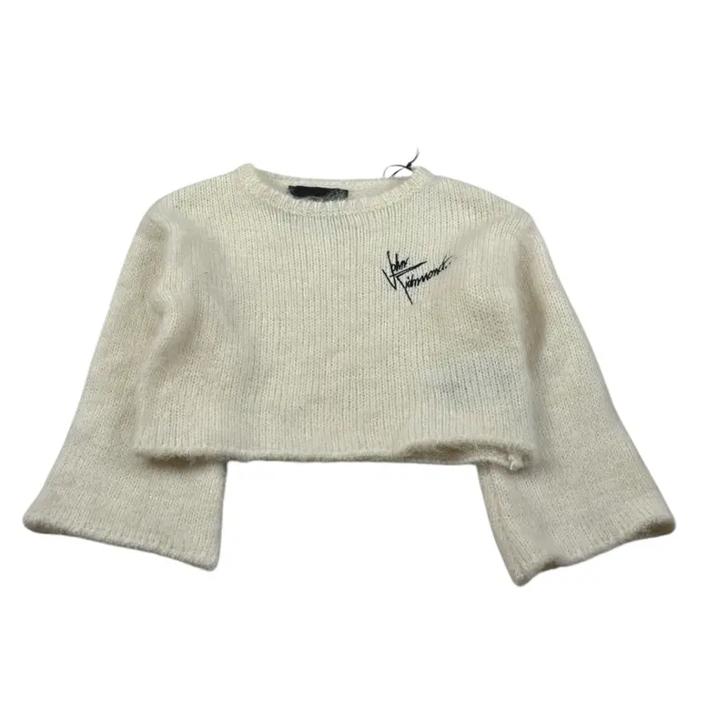 John Richmond Maglia Girocollo tinta unita Panna per Bambina