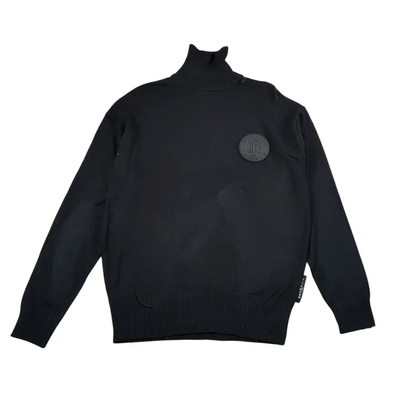 John Richmond Maglia tinta unita Collo Alto con Logo Nero per Bambino