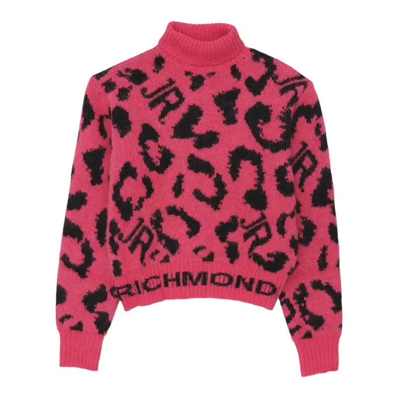 John Richmond Maglia tinta unita con Fantasia Maculata Fuxia per Neonata
