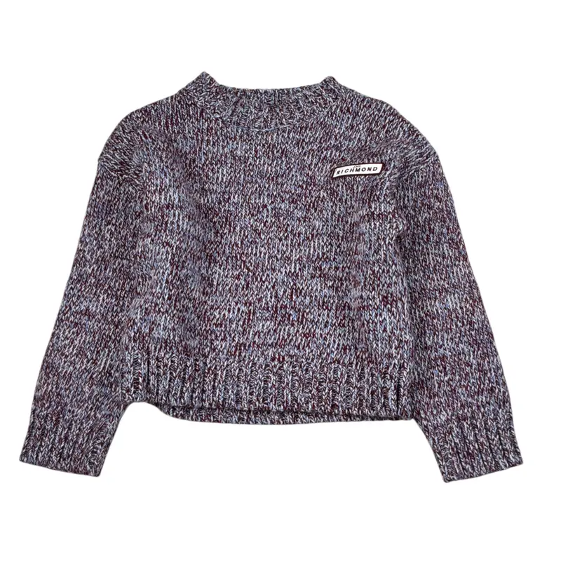 John Richmond Maglia tinta unita con Logo Viola per Bambina