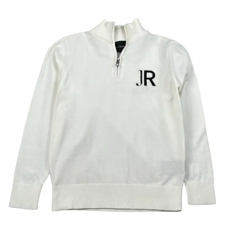 John Richmond Maglia tinta unita con Zip E Logo Bianco per Bambino