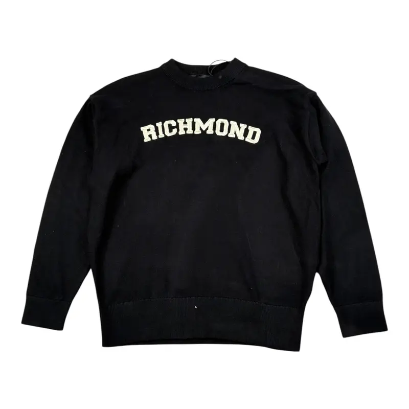 John Richmond Maglia tinta unita Girocollo con Stampa Nero per Bambino