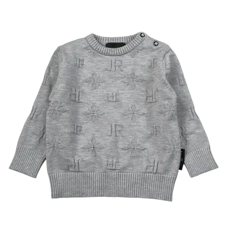 John Richmond Maglia tinta unita Logata Grigio per Neonato