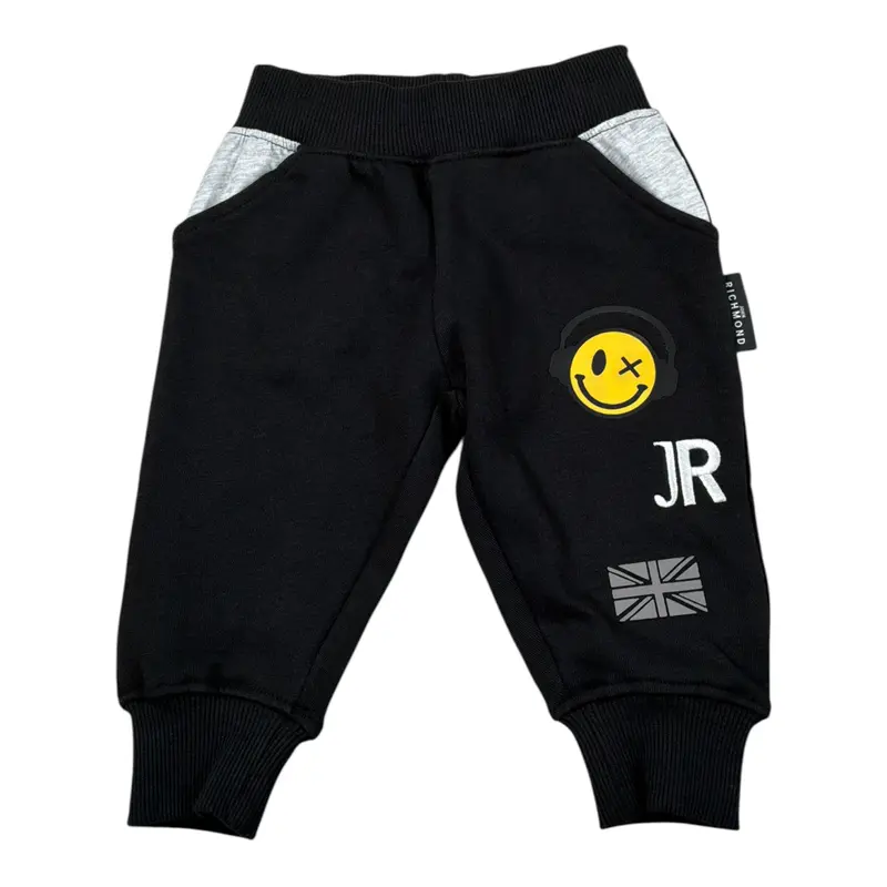 John Richmond Pantalone Modello Tuta tinta unita con Stampa Nero per Neonato