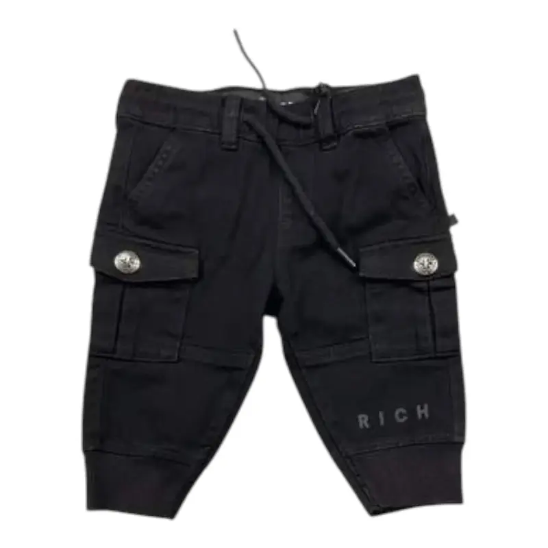 John Richmond Pantalone tinta unita con Elastico In Vita Nero per Bambino