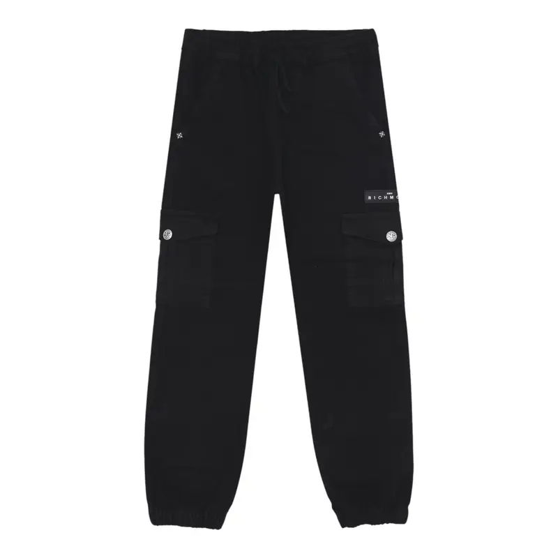 John Richmond Pantalone tinta unita con Elastico In Vita Nero per Bambino