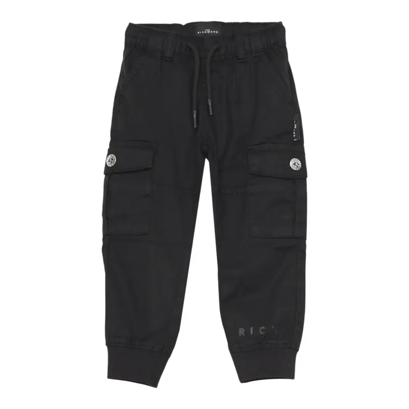 John Richmond Pantalone tinta unita con Elastico In Vita Nero per Neonato
