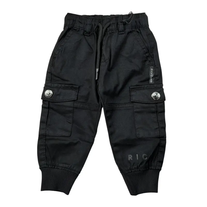 John Richmond Pantalone tinta unita con Elastico In Vita Nero per Neonato