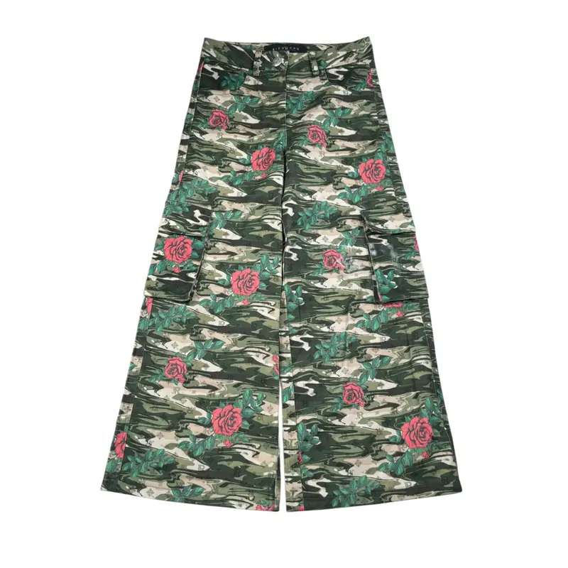 John Richmond Pantalone tinta unita con Fantasia Verde per Bambina