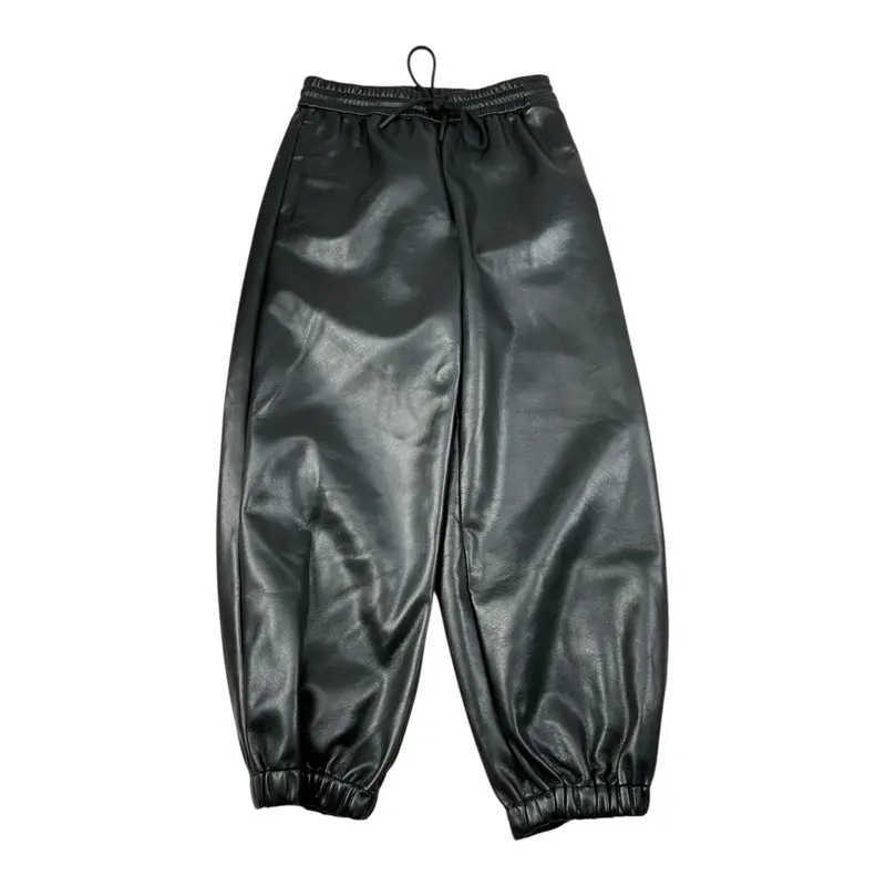 John Richmond Pantalone tinta unita In Ecopelle Nero per Bambino