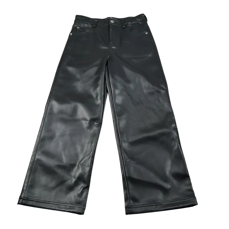 John Richmond Pantalone tinta unita Modello Palazzo In Ecopelle Nero per Bambina